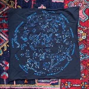 constellation bandana, cotton, glow in the dark